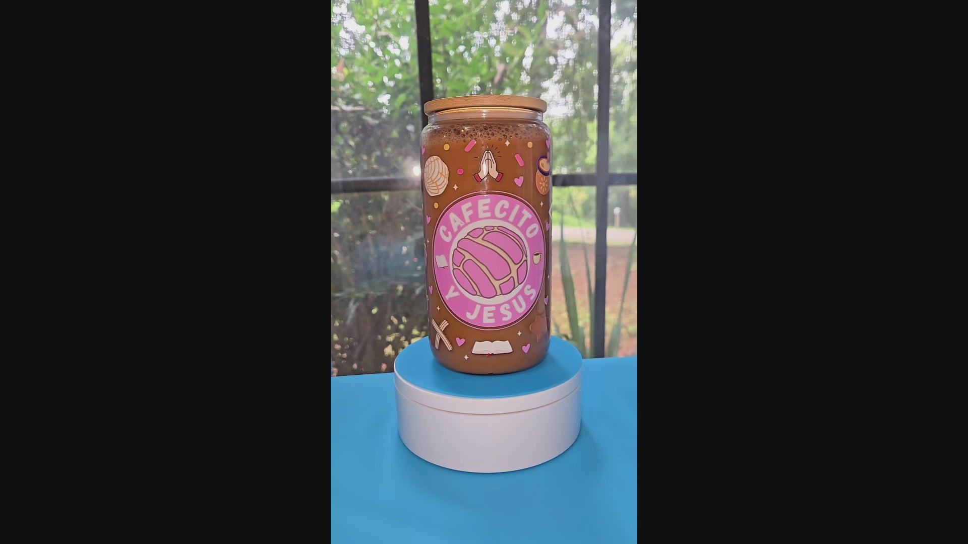 Cafecito & Jesus Snowglobe Tumbler